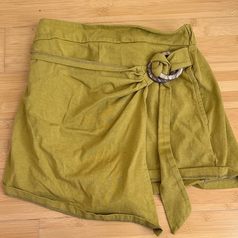 Free People Beach Green wrap skort with pockets